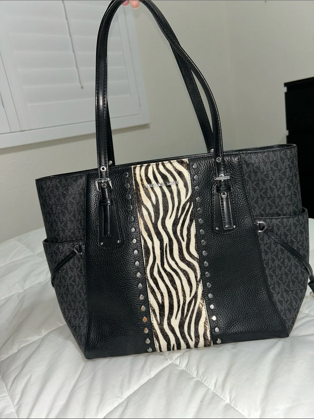 Michael Kors Black Zebra Tote Bag